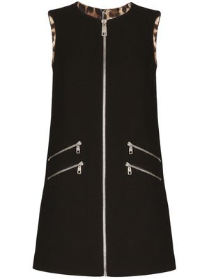 Dolce & Gabbana robe courte trapèze à design sans manches - Noir