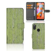 Samsung Galaxy M11 | A11 | Book Style Case | Green Wood
