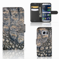 Samsung Galaxy S7 Telefoonhoesje met Pasjes Krokodillenprint - thumbnail