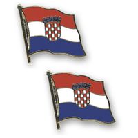 2x stuks pin broche Vlag Kroatië 20 mm