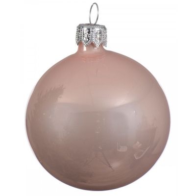 1x Grote glazen kerstballen blush roze 15 cm 1x Grote glazen kerstballen blush roze 15 cm