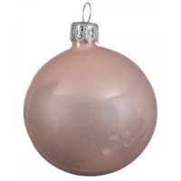 1x Grote glazen kerstballen blush roze 15 cm - thumbnail