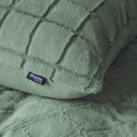 Dekbedovertrek Faux Fur Check Groen Patroon 140x200 Cm Anti Allergie Sleeptime - Dekbed-Discounter.nl