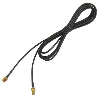 RP-SMA mannetje naar vrouwtje Kabel (174 Antenne verlengkabel), Lengte: 3 meter (zwart)