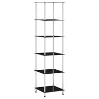Kastje 6-laags 40x40x160 cm gehard glas zwart