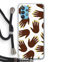 Hands dark: Samsung Galaxy A32 4G Transparant Hoesje met koord