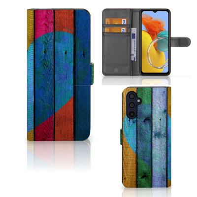 Samsung Galaxy M14 | Book Style Case | Wood Heart - Cadeau voor je Vriend