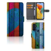 Samsung Galaxy M14 | Book Style Case | Wood Heart - Cadeau voor je Vriend