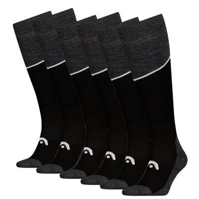 HEAD Skisokken Kneehigh 6-pack Black / Grey Melange-31/34
