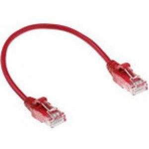 ACT Rode 0.5 meter LSZH U/UTP CAT6 datacenter slimline patchkabel snagless met RJ45 connectoren