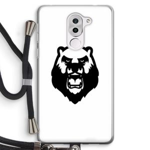 Angry Bear (white): Honor 6X Transparant Hoesje met koord
