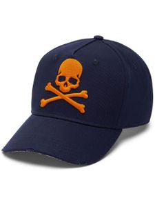 Philipp Plein casquette en coton à logo brodé - Bleu