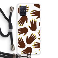 Hands dark: Samsung Galaxy A71 Transparant Hoesje met koord