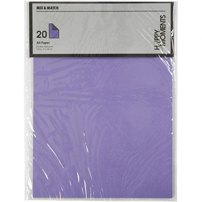 Creotime structuurpapier 21 x 29,7 cm 20 stuks paars Creotime structuurpapier 21 x 29,7 cm 20 stuks paars