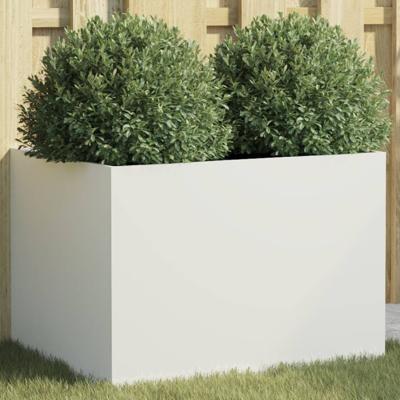 VidaXL Plantenbak 62x47x46 cm staal wit