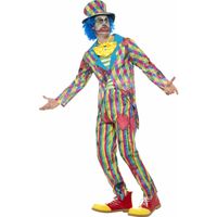 Gestreept horror clown verkleedkostuum voor mannen 52-54 (L)  - - thumbnail
