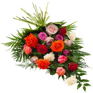 Rouwboeket van gemengde rozen