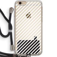 Strepen zwart-wit: iPhone 6 PLUS / 6S PLUS Transparant Hoesje met koord