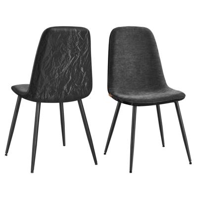 Eetkamerstoelen met chenille bekleding, Leigrijs / 2er Set