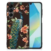 Samsung Galaxy A16 5G/4G Dierenprint Telefoonhoesje Pauw met Bloemen Samsung Galaxy A16 5G/4G Dierenprint Telefoonhoesje Pauw met Bloemen
