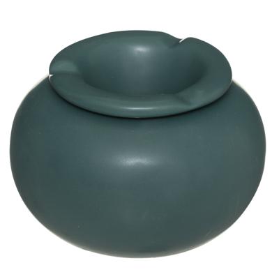 Atmosphera Terras asbak - stormasbak - keramiek - donkergroen - 13 x 9 cm - Buiten en binnen