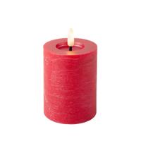 LED kaars Lumineo Rood Ø 7 x 11,2 cm Rustiek (AAA)