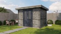 Lugarde Select Blokhut Wassenaar 300x250cm - Keteldruk Grijs- Plat dak- - Lugarde Select