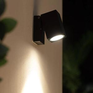Buitenlamp zwart verstelbaar &apos;Igor&apos; wandlamp gu10 zwart IP54