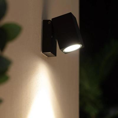 Buitenlamp zwart verstelbaar &apos;Igor&apos; wandlamp gu10 zwart IP54