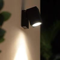 Buitenlamp zwart verstelbaar &apos;Igor&apos; wandlamp gu10 zwart IP54