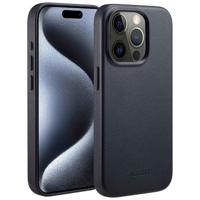 Accezz MagSafe Leather Backcover iPhone 15 Pro Telefoonhoesje Zwart