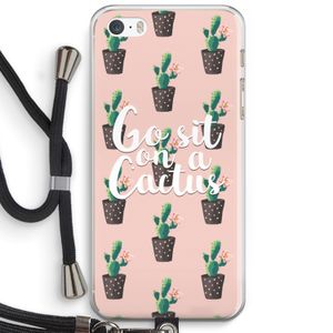 Cactus quote: iPhone 5 / 5S / SE Transparant Hoesje met koord