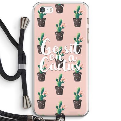 Cactus quote: iPhone 5 / 5S / SE Transparant Hoesje met koord