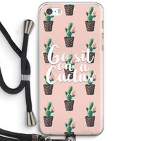 Cactus quote: iPhone 5 / 5S / SE Transparant Hoesje met koord