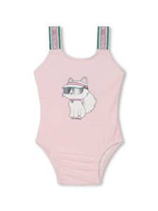 Karl Lagerfeld Kids maillot de bain à imprimé Choupette - Rose