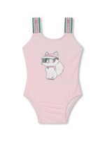 Karl Lagerfeld Kids maillot de bain à imprimé Choupette - Rose - thumbnail