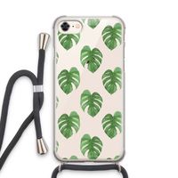 Monstera leaves: iPhone 8 Transparant Hoesje met koord Monstera leaves: iPhone 8 Transparant Hoesje met koord