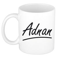 Naam cadeau mok / beker Adnan met sierlijke letters 300 ml - thumbnail