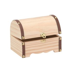 Houten kistje ronde deksel 18 x 13 cm hobby/knutselmateriaal