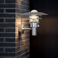 Buitenlamp gegalvaniseerd glas metaal E27 Lonstrup - thumbnail