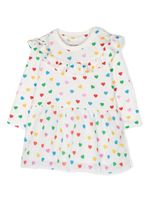 Stella McCartney Kids robe en coton à cœurs imprimés - Blanc