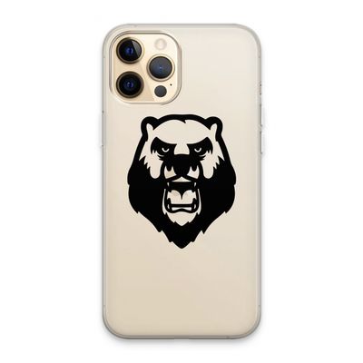 Angry Bear (black): iPhone 13 Pro Max Transparant Hoesje