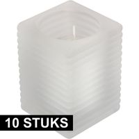 10x Matte kaarsenhouders met kaars 7 x 10 cm 24 branduren - thumbnail