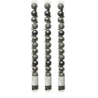 Mini kerstballen - 42x st - antraciet - D3 cm - kunststof - kerstversiering