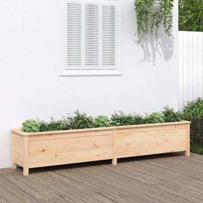 Plantenbak verhoogd 199,5x40x39 cm massief grenenhout