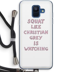 Christian Grey: Samsung Galaxy A6 (2018) Transparant Hoesje met koord