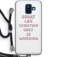 Christian Grey: Samsung Galaxy A6 (2018) Transparant Hoesje met koord