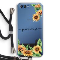 Zonnebloemen: Honor 10 Transparant Hoesje met koord