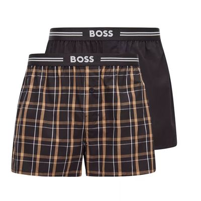 Hugo Boss Boxers 2-pack zwart met ruit