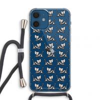 Zwarte poes: iPhone 12 mini Transparant Hoesje met koord